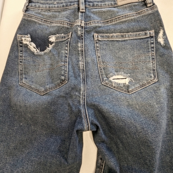 American Eagle Jeggings Women's Denim Jeans size 4 Distressed High Rise M-1 - Picture 9 of 11